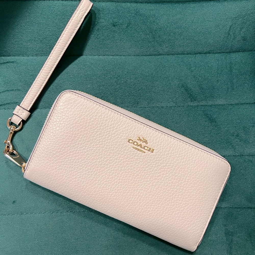 Ivory Coach Wristlet Wallet